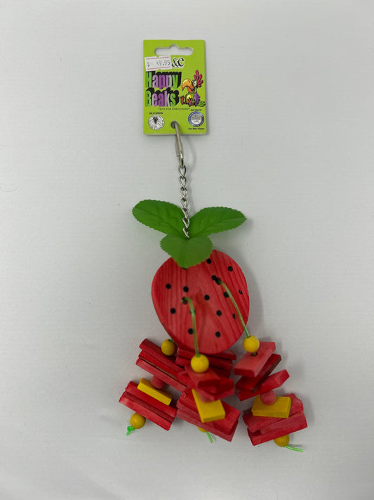 a&e Happy Beaks Bird Toys For Enrichment Strawberry
